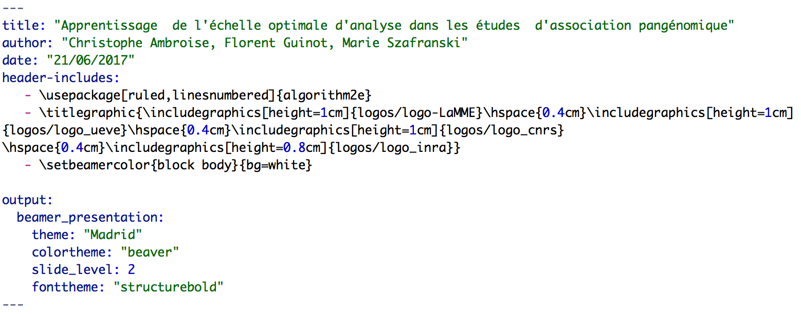 Un exemple d’entête de fichier RMarkdown